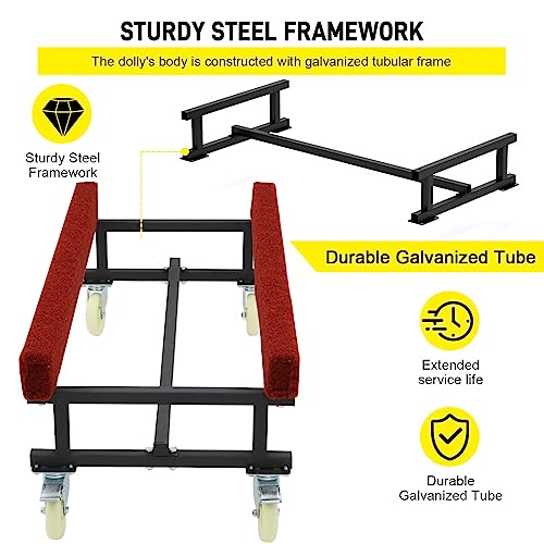 1300 LBS Capacity Adjustable Width Boat Dolly with Four Casters & Two Brakes F40936
