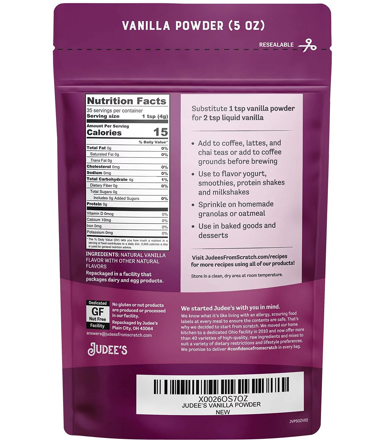 Vanilla Flavor Powder 5 Oz E3718
