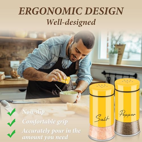 Gold Salt and Pepper Shakers Set, 5 oz Refillable I641
