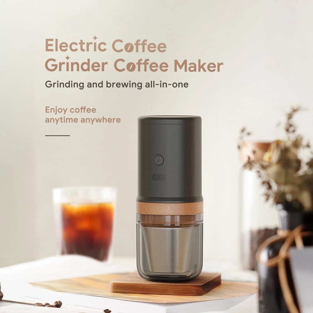 Electric Burr Coffee Grinder 25 Gears Adjustable 24W Portable USB Rechargeable Burr Mill Coffee Bean Grinder with Stainless Steel Core Cleaning Brush K4769