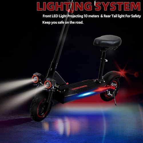 800/1200W Motor 48V 15/18/21AH Battery 11" All-Terrain Tires Heavy Duty Electric Scooter with Seat J53995