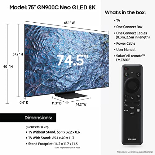 65-Inch Neo QLED 8K Mini LED Smart TV, Titan Black A766209