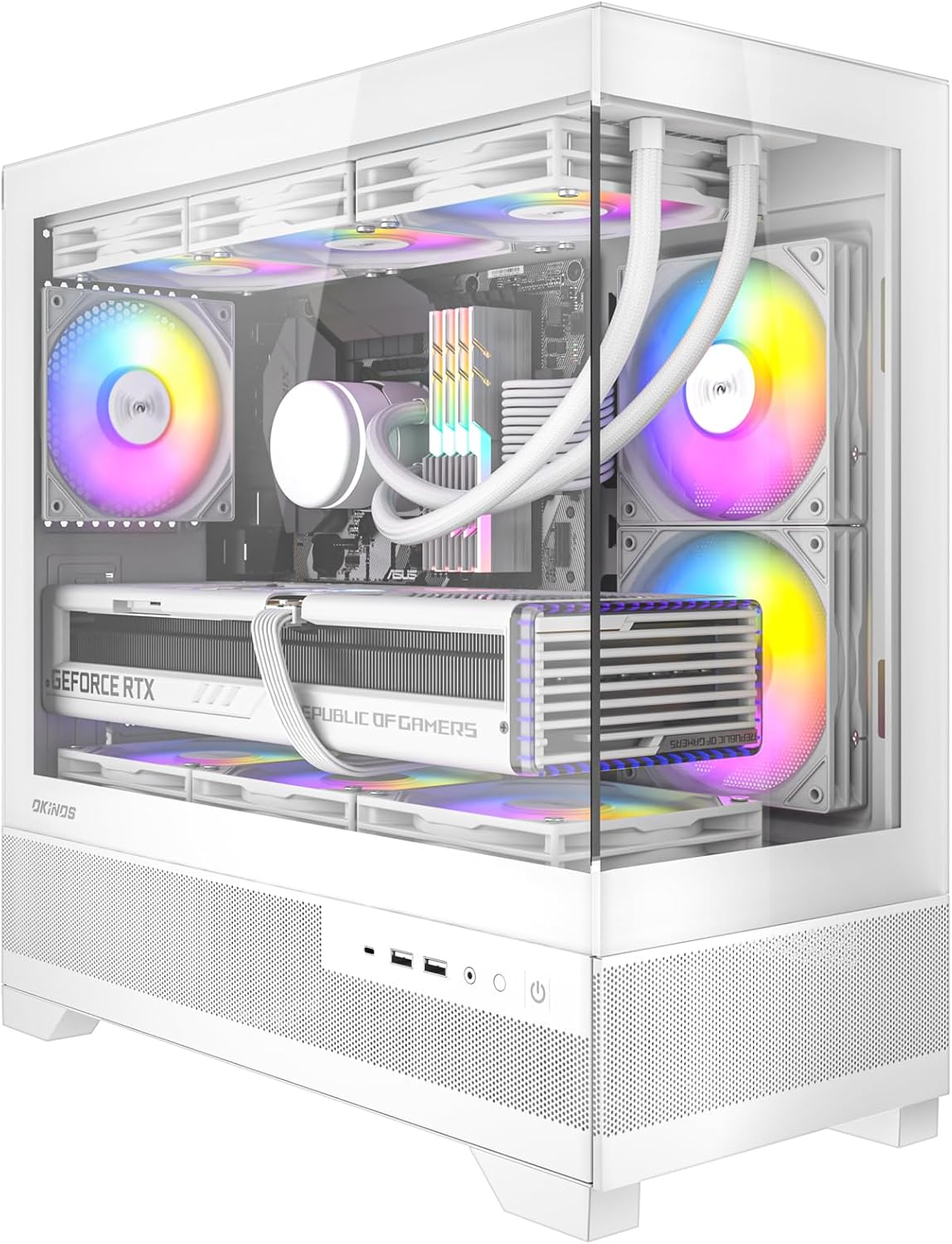 White Micro ATX PC Case with Tempered Glass X162934