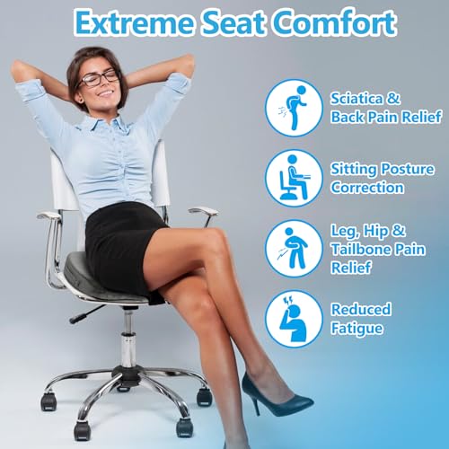 Grey Memory Foam Seat Cushion U566697