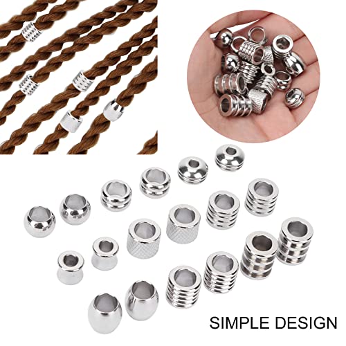 18pcs Stainless Steel Beard Beads H45350