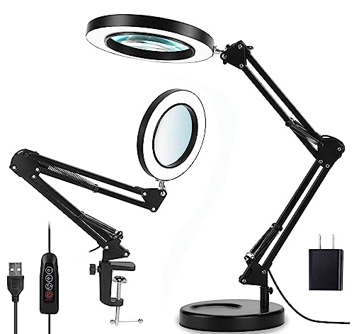 10X Magnifying Desk Lamp with Clamp, White D80099