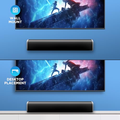 TV Sound Bar, Bluetooth 5.0 Soundbar 50W 17Inch with ARC/Optical/AUX Connection V30726