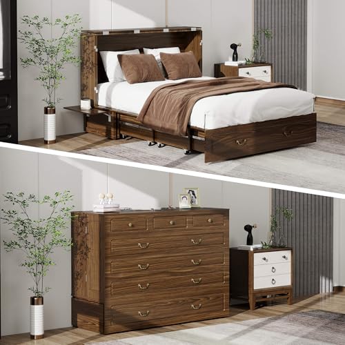 Queen Murphy Bed with Charging Station and Storage Drawer A141