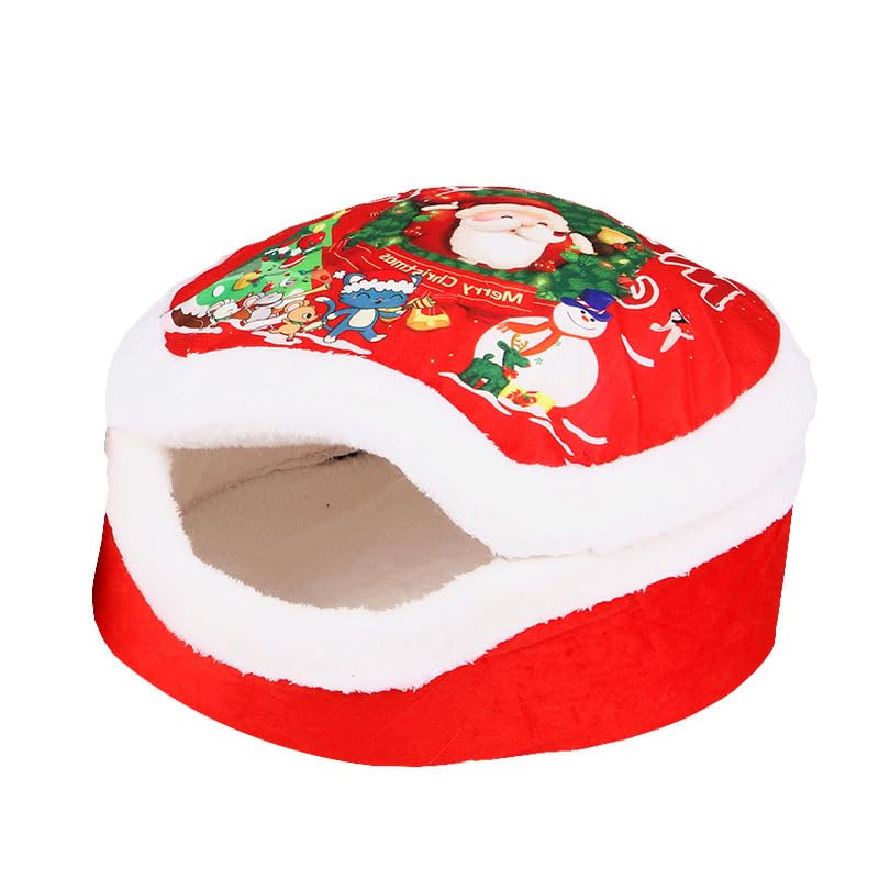 Red Plush Synthetic Fur Pet Sleigh Bed M614112