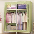 Fabric Portable Closet Wardrobe with 2 Clothes Hanging Rails and 4 Shelves H565