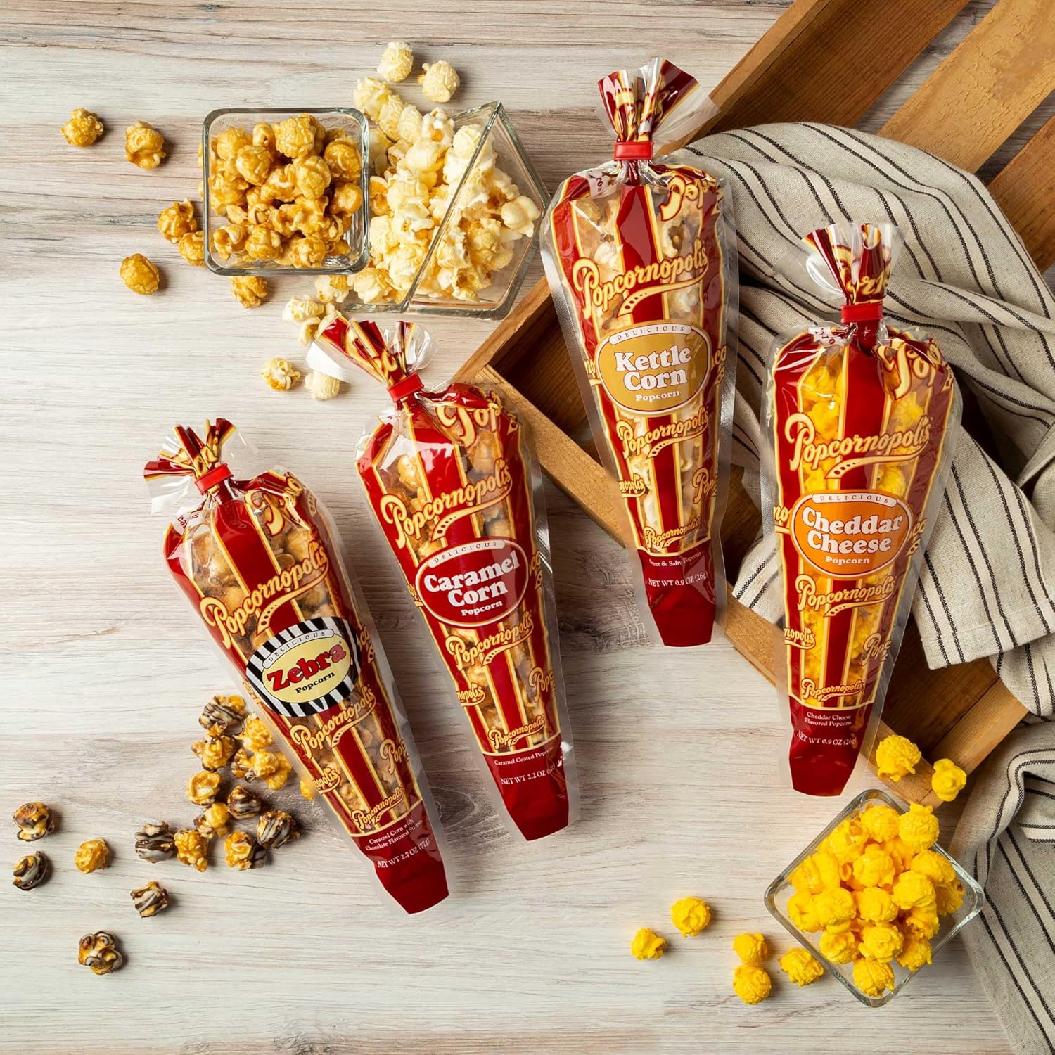 12 Cone Variety Gourmet Popcorn Snack Packs I9379