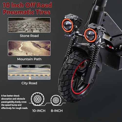 800/1200W Motor 48V 15/18/21AH Battery 11" All-Terrain Tires Heavy Duty Electric Scooter with Seat J53995