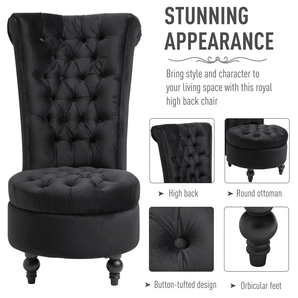Black High Back Accent Chair P78900