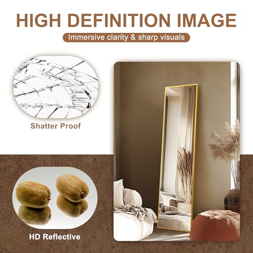 Black Full Length Floor Mirror with Aluminium Frame K25183