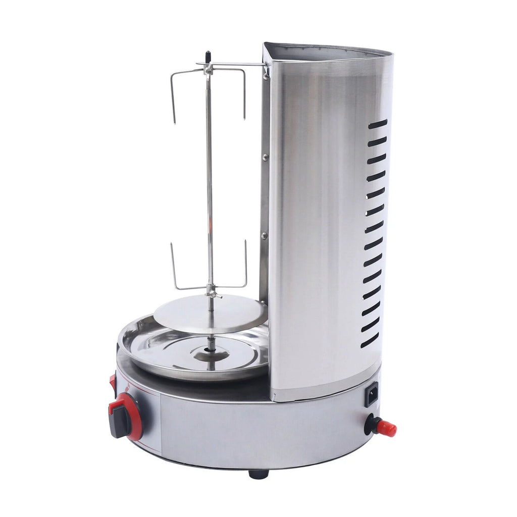 Vertical Gas Broiler Shawarma Machine Doner Kebab Gyro Grill Rotisserie Machine 3KW Silver S5138