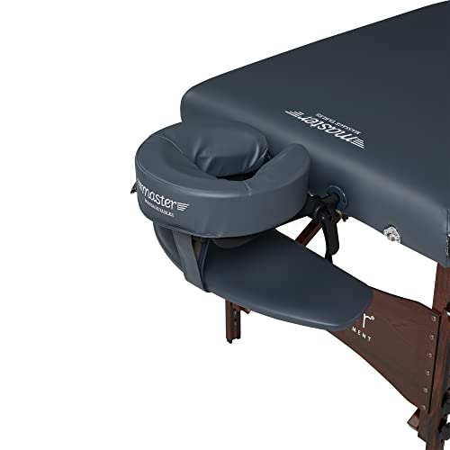 Walnut Stained Hardwood Portable Massage Table with 2.5" Cushion, Black, 30" R897720