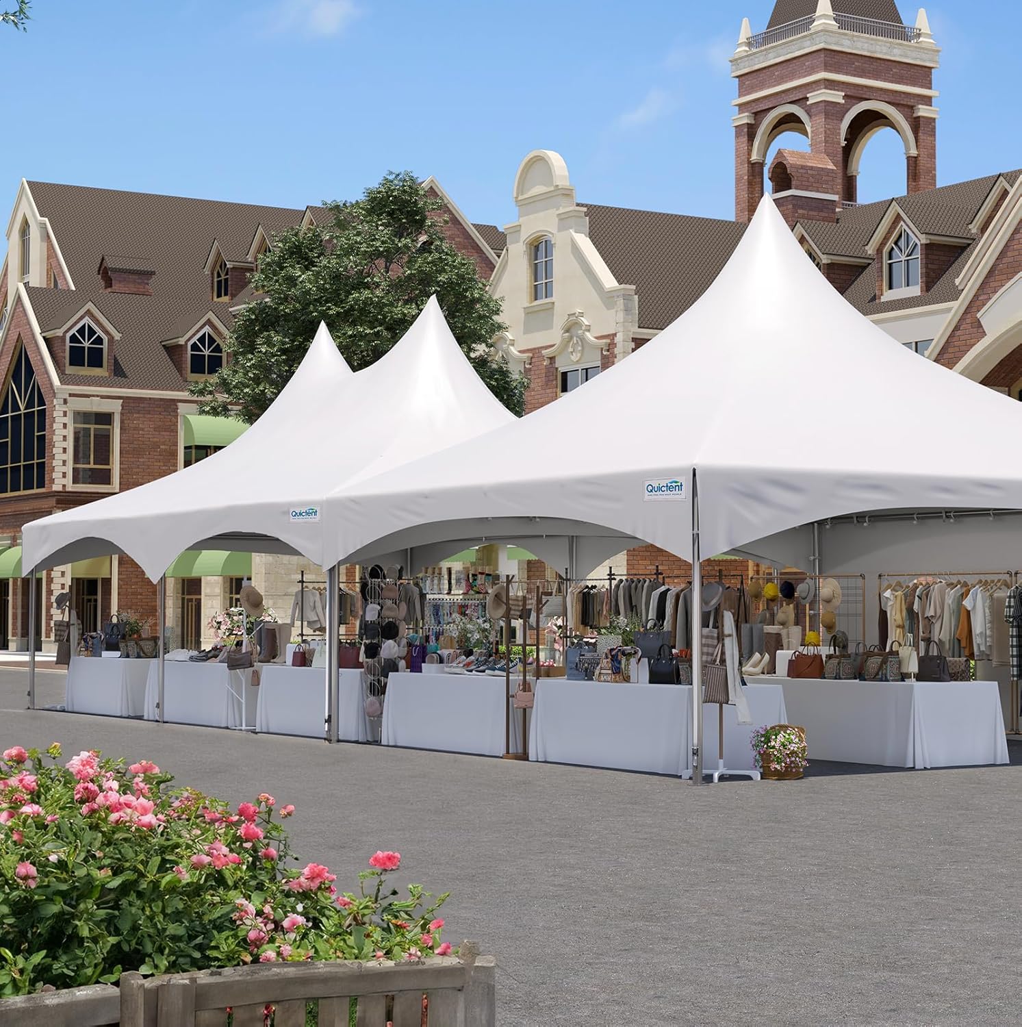 20x30ft White Vinyl Party Tent Canopy Gazebo Q612403