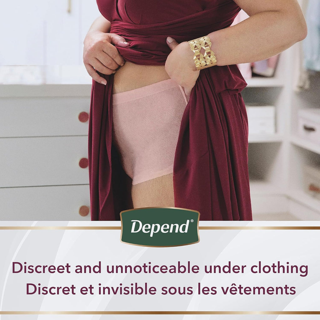 Disposable Maximum Absorbency Incontinence and Postpartum Underwear for Women, Pink, Medium (22 Count) Y4804