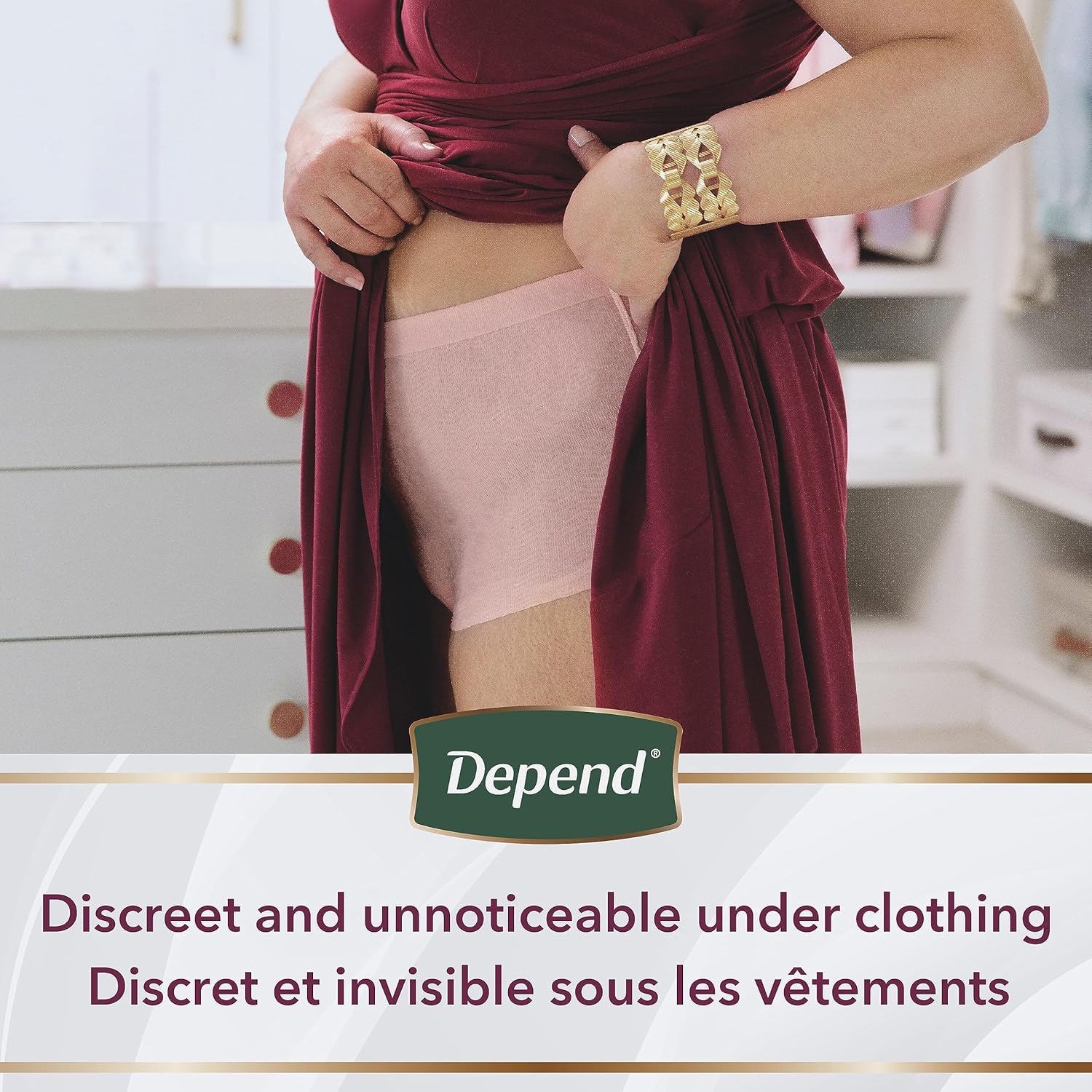 Disposable Maximum Absorbency Incontinence and Postpartum Underwear for Women, Pink, Medium (22 Count) Y4804