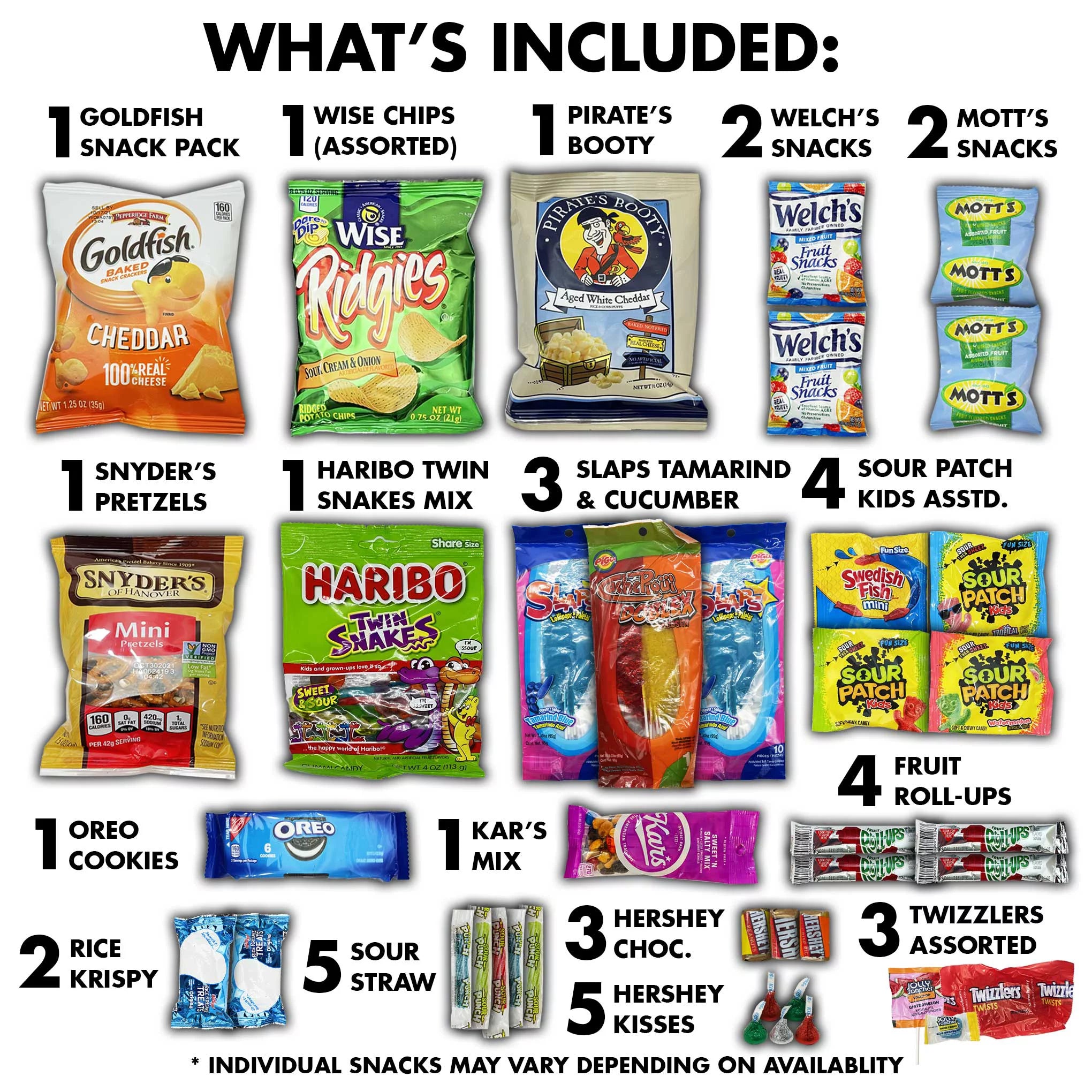 40 Snacks Variety Pack of Candy, Chips, Gummies R5727