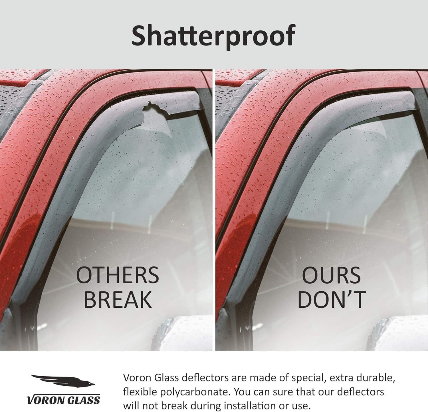 4 Pieces Glass Rain Guards for Trucks U926363