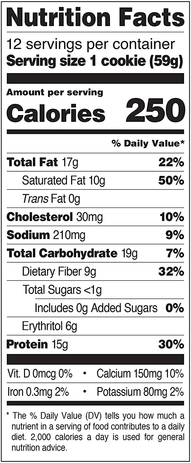 Chocolate Chip Protein Cookie, 12 Count L30037