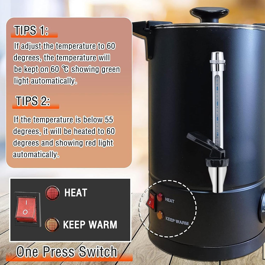 50-Cup 8 L Black Stainless Steel Coffee Urn Z261