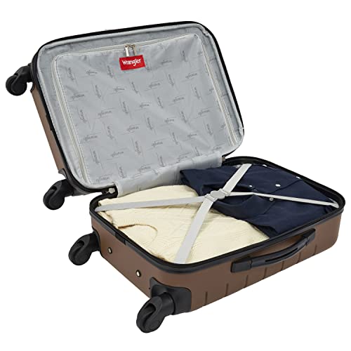 Black 20-Inch Carry-On Luggage Set with Cup Holder and USB Port S9390