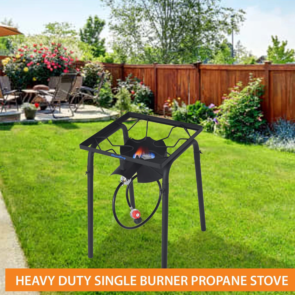 100,000 BTU LP Gas Outdoor Stove Burner with Regulator Hose O63063