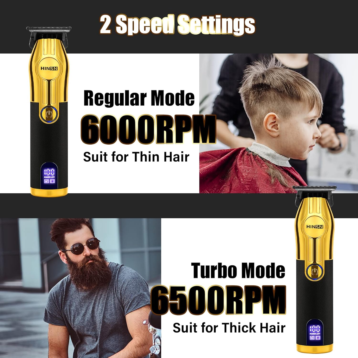 Cordless Hair Clippers with LED Display Q8541