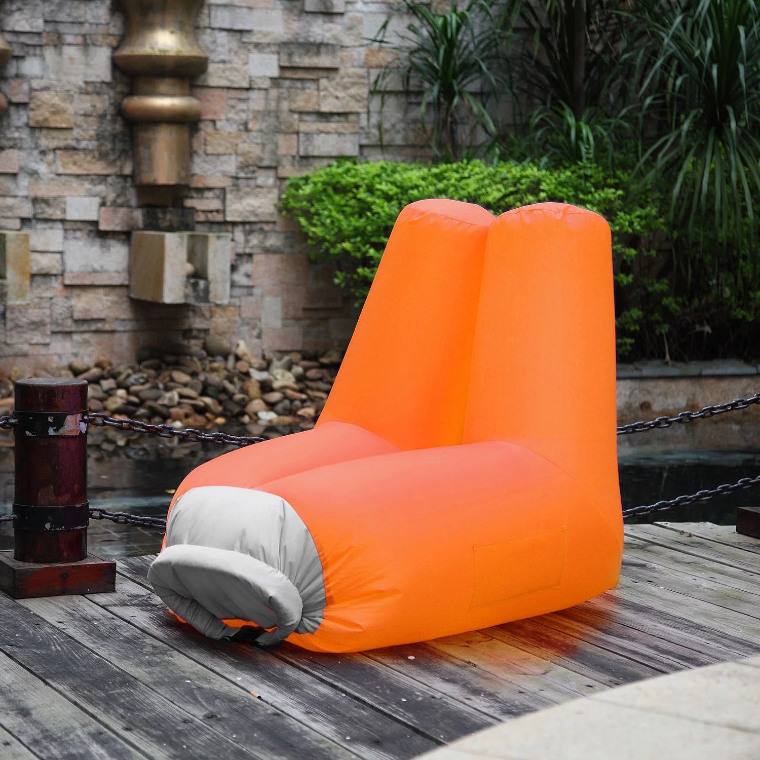 Orange Inflatable Air Sofa Chair with Portable Bag E526