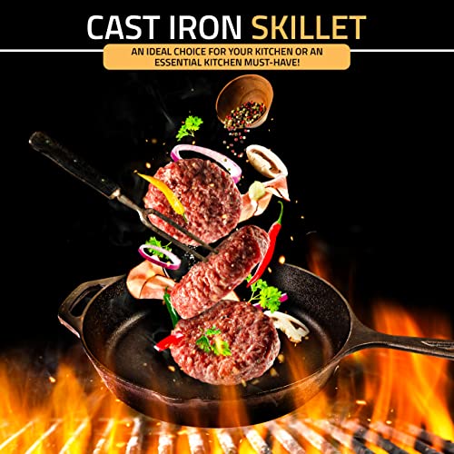 Pre-Seasoned Cast Iron Skillet 10.25 Inch Black Q37222