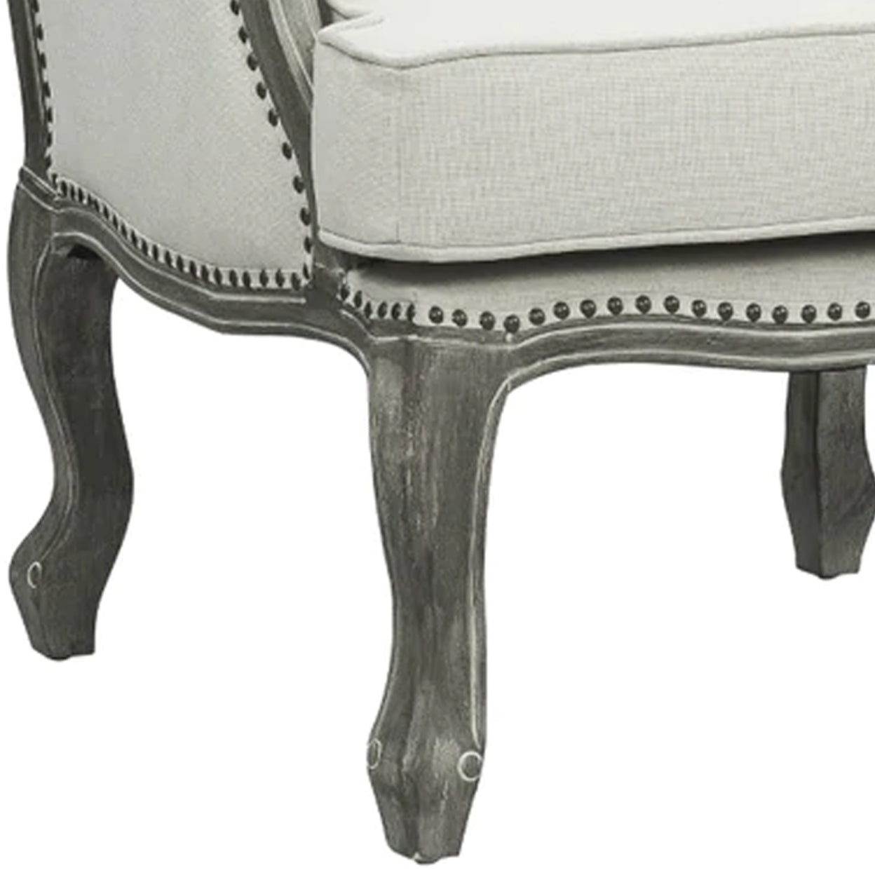 Cream Accent Chair with Nailhead Trim W934027