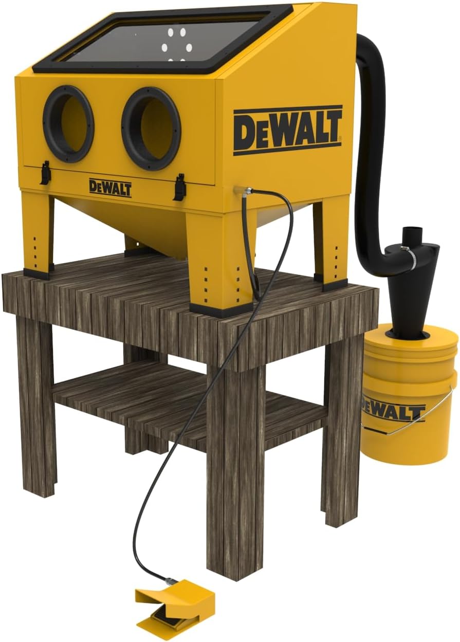 Abrasive Blast Cabinet, Modular Standalone or Benchtop Sand Blasting Cabinet, 20 CFM @ 90 PSI, Max Pressure 125 PSI D277473
