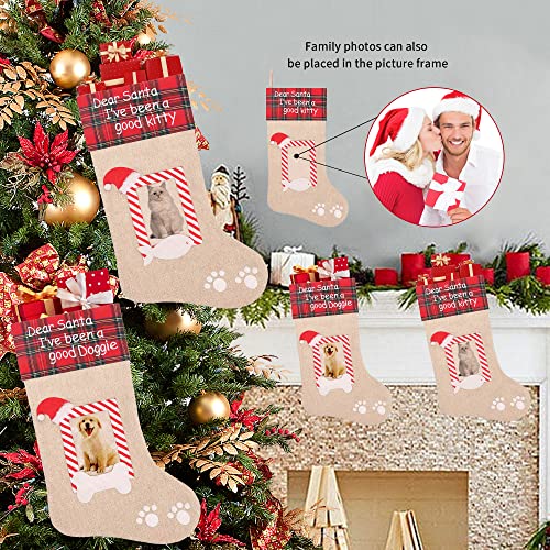 20 Inches Burlap Christmas Pet Stockings W7801