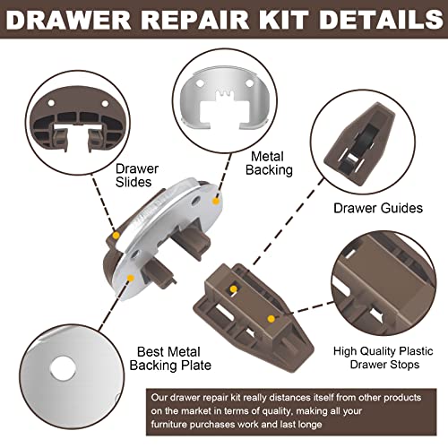 1 Set of Drawer Slides with Metal Blackplate and Drawer Stop with Roller M99903