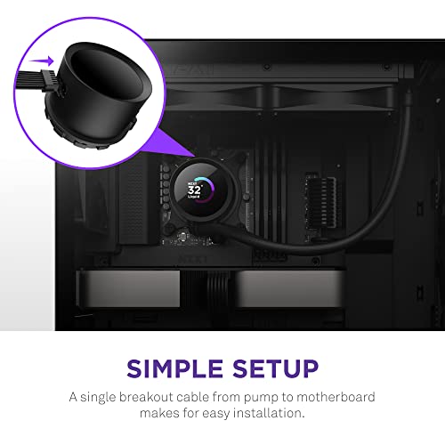 Black 240mm AIO CPU Liquid Cooler with LCD Display V541708