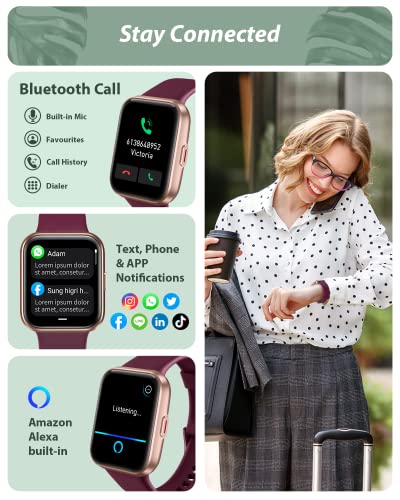 Black 1.8" Touch Screen Smart Watch with Heart Rate Sleep Tracking L8472