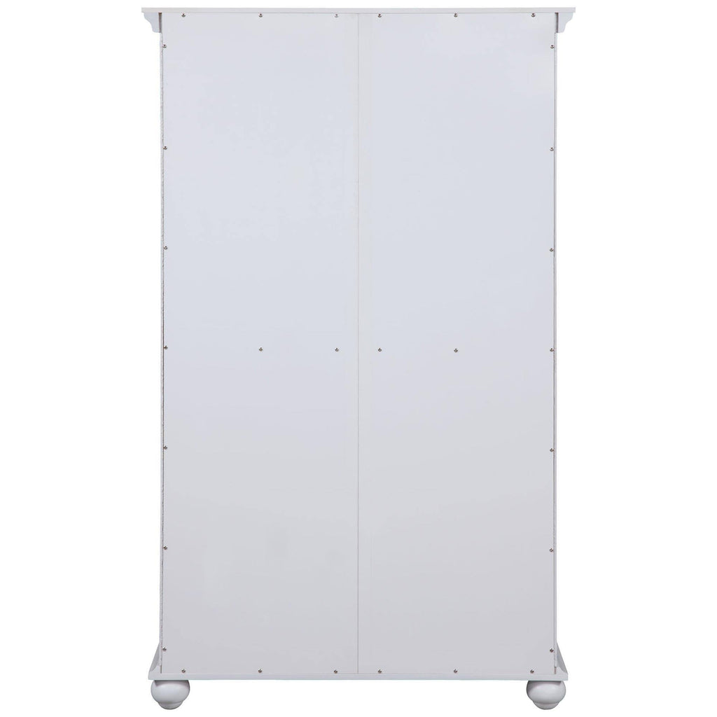 White Bookcase with Sliding Glass Doors P73048