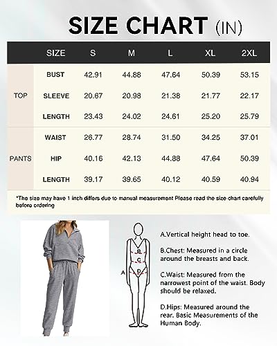 2 Piece Long Sleeve Half Zip Sweatshirt Sweatpants Lounge Set O313069