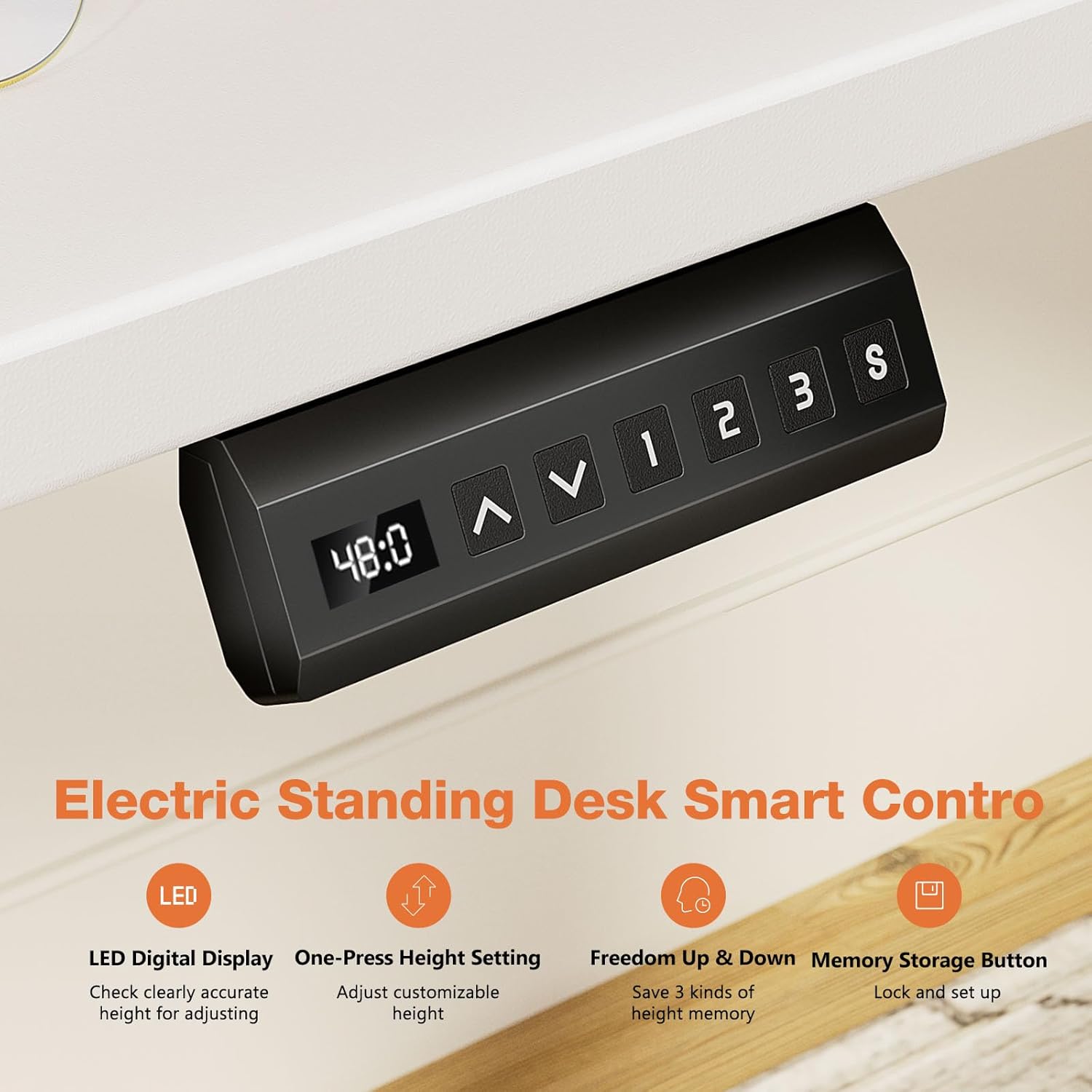 48 x 24 inch Electric Adjustable Height Standing Desk with Splice Board Y517036