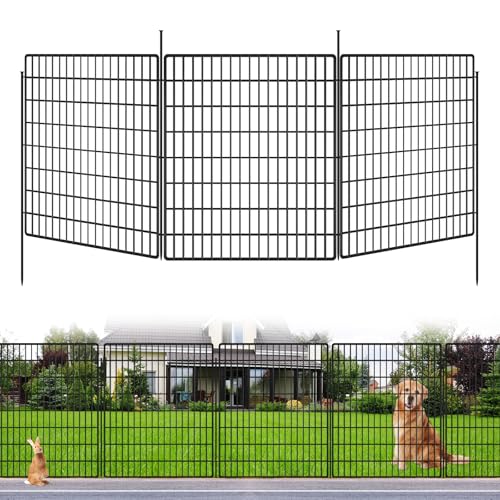 10 Panels 33 in x 24 ft Rustproof Metal Garden Fence R5339