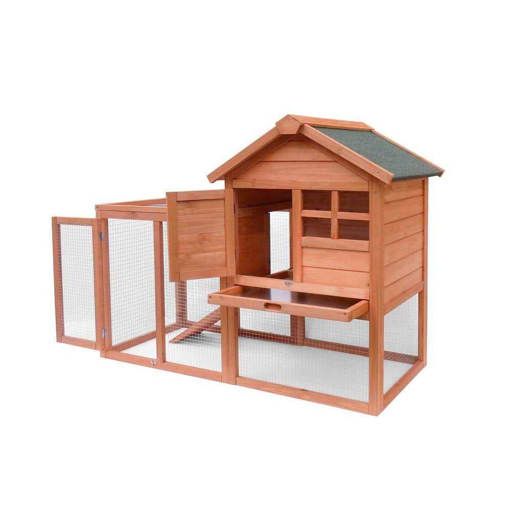 Wooden Chicken Coop Cage Rabbit house with Run H98610