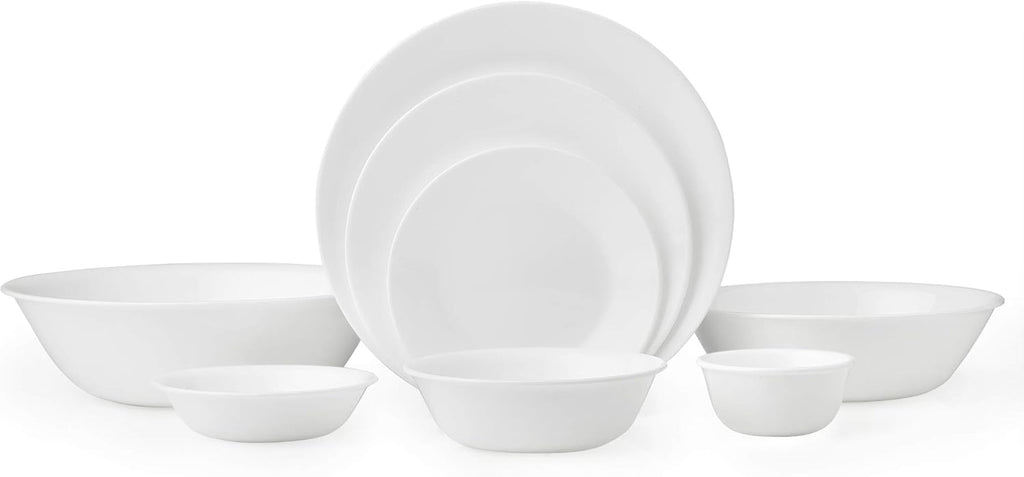 50-Piece Chip Resistant White Dinnerware Set N6569