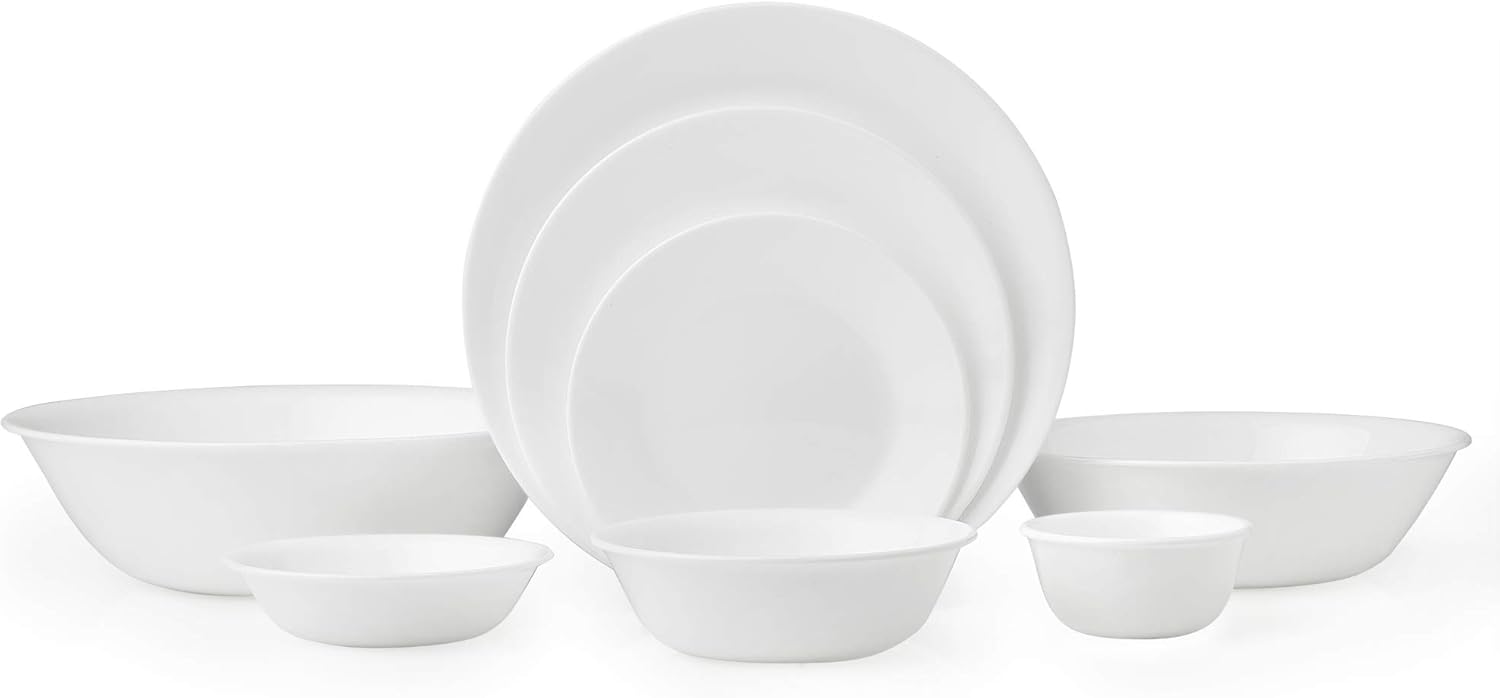50-Piece Chip Resistant White Dinnerware Set N6569