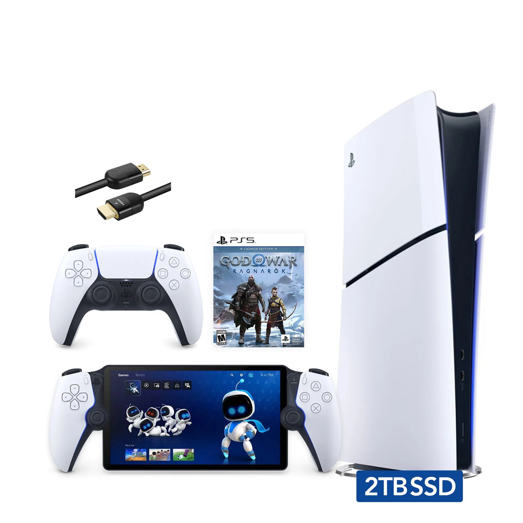 White 2TB Digital Edition PlayStation 5 Gaming Console with Portal Remote Player and 8K HDMI Cable V184577