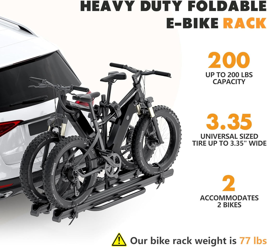 2" Hitch Mounted Platform Bike Rack, 200 Lbs Max Loading X7470