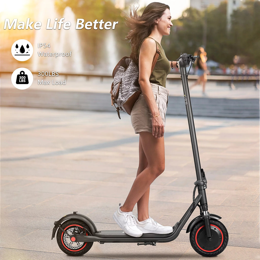 500W Motor 15 MPH 15 Miles Range 10" Solid Tires Folding Electric Scooter C862