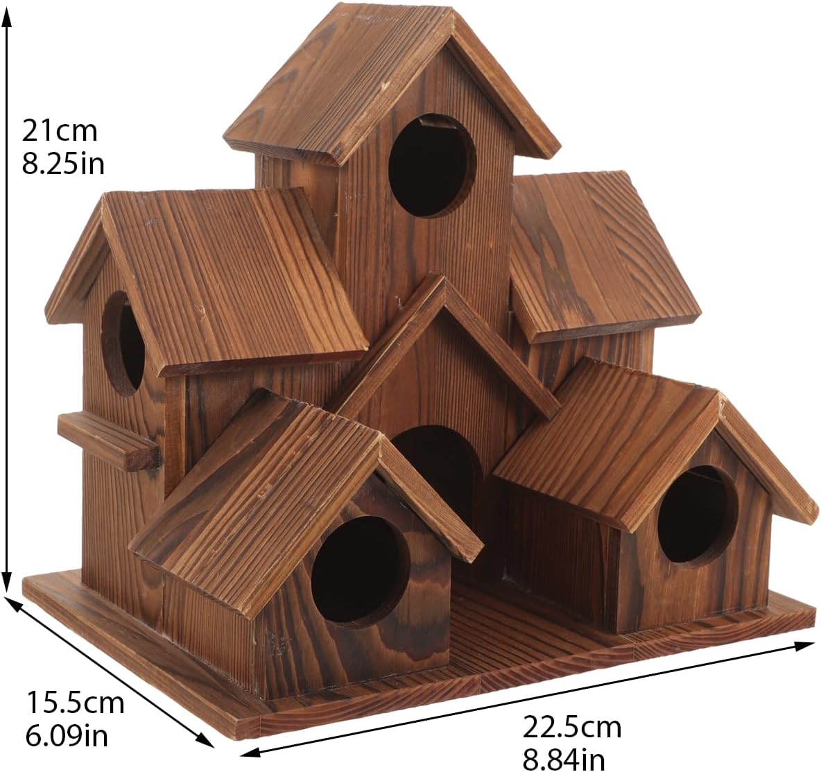 6 Hole Handmade Natural Wooden Bird House J969341