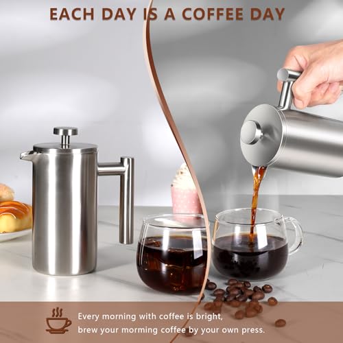 12 OZ Stainless Steel French Press Coffee Maker D12602